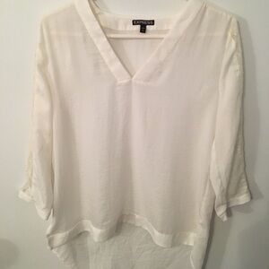 Express Cream Tunic Blouse with Lace‎ Sleeves, Size Small  EUC